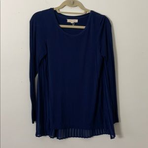 Black Swan royal blue cotton tee w/ accordion back